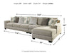 Ardsley 3-Piece Sectional with Chaise Huntsville Furniture Outlet