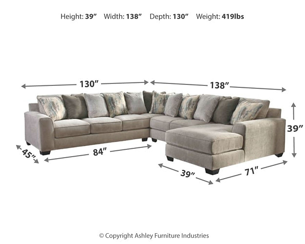 Ardsley 4-Piece Sectional with Chaise Huntsville Furniture Outlet