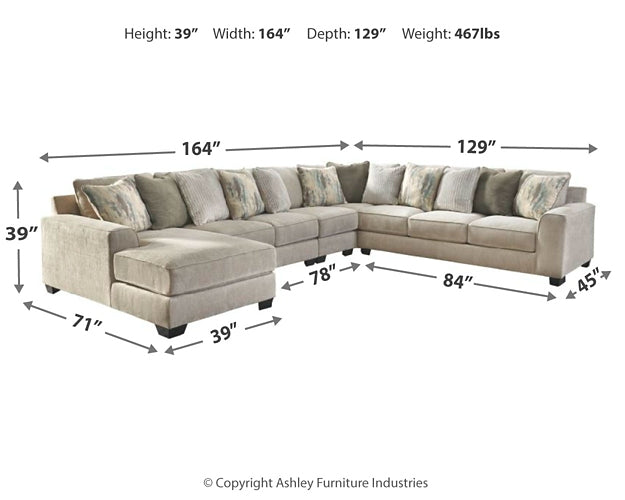 Ardsley 5-Piece Sectional with Chaise Huntsville Furniture Outlet