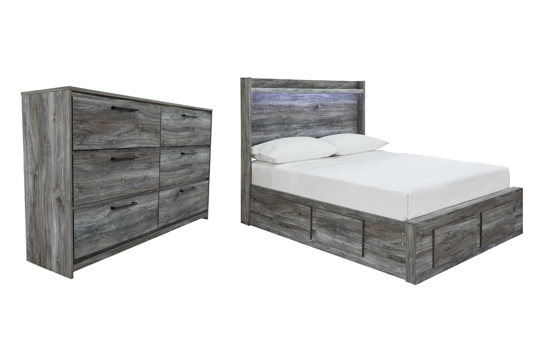 Baystorm Full Panel Bed with 4 Storage Drawers with Dresser Huntsville Furniture Outlet