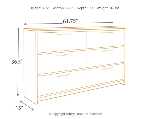 Baystorm Full Panel Bed with 4 Storage Drawers with Dresser Huntsville Furniture Outlet