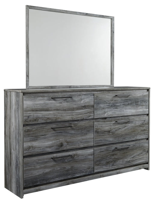 Baystorm Full Panel Bed with Mirrored Dresser and Nightstand Huntsville Furniture Outlet