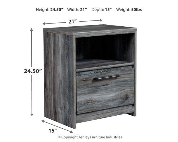 Baystorm Full Panel Bed with Mirrored Dresser and Nightstand Huntsville Furniture Outlet