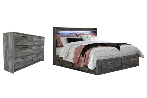 Baystorm King Panel Bed with 6 Storage Drawers with Dresser Huntsville Furniture Outlet