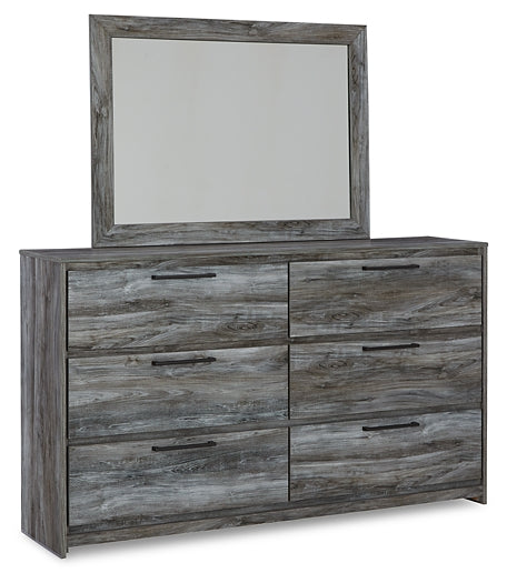 Baystorm King Panel Headboard with Mirrored Dresser, Chest and 2 Nightstands Huntsville Furniture Outlet