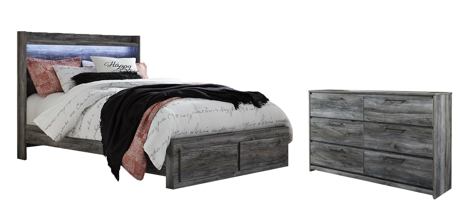 Baystorm Queen Panel Bed with 2 Storage Drawers with Dresser Huntsville Furniture Outlet