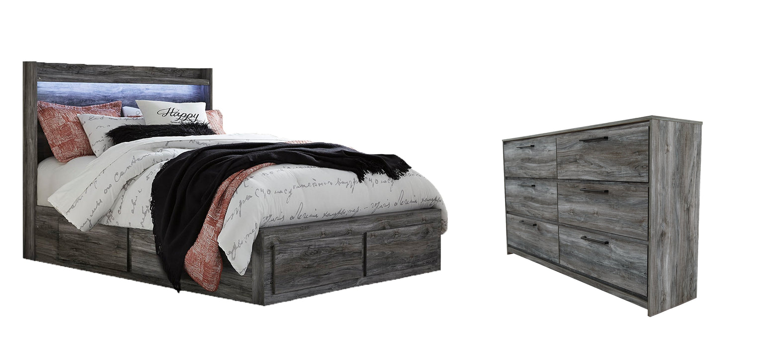 Baystorm Queen Panel Bed with 6 Storage Drawers with Dresser Huntsville Furniture Outlet