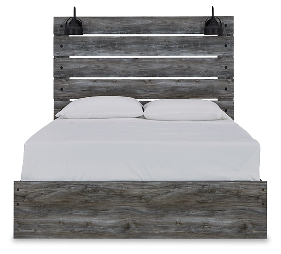 Baystorm Queen Panel Bed with Mirrored Dresser, Chest and 2 Nightstands Huntsville Furniture Outlet