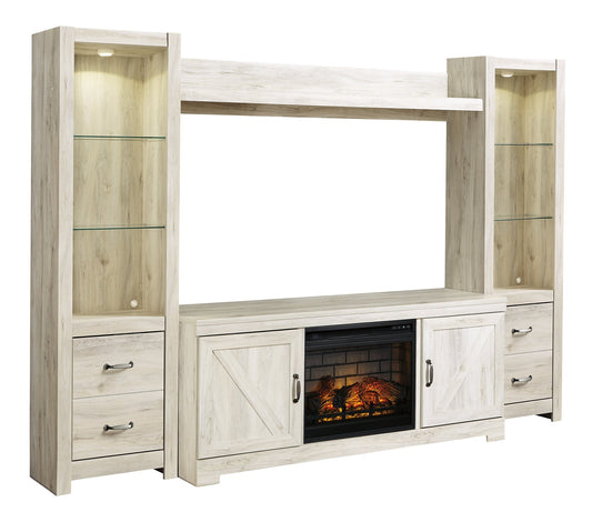 Bellaby 4-Piece Entertainment Center with Electric Fireplace Huntsville Furniture Outlet