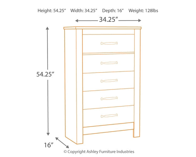 Bellaby Five Drawer Chest Huntsville Furniture Outlet