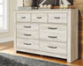 Bellaby King Crossbuck Panel Bed with Dresser Huntsville Furniture Outlet