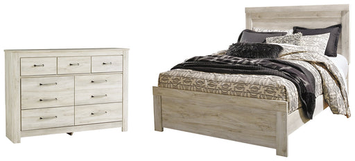 Bellaby Queen Crossbuck Panel Bed with Dresser Huntsville Furniture Outlet