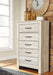 Bellaby Queen Crossbuck Panel Bed with Mirrored Dresser and Chest Huntsville Furniture Outlet