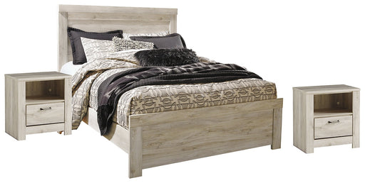 Bellaby Queen Panel Bed with 2 Nightstands Huntsville Furniture Outlet