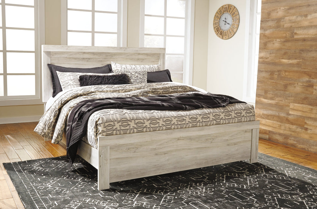 Bellaby Queen Panel Bed with Mirrored Dresser Huntsville Furniture Outlet