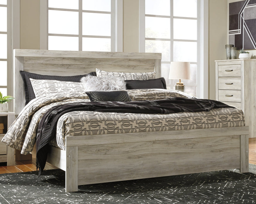 Bellaby Queen Panel Bed with Mirrored Dresser Huntsville Furniture Outlet