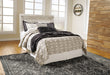 Bellaby Queen Panel Headboard with Mirrored Dresser and 2 Nightstands Huntsville Furniture Outlet