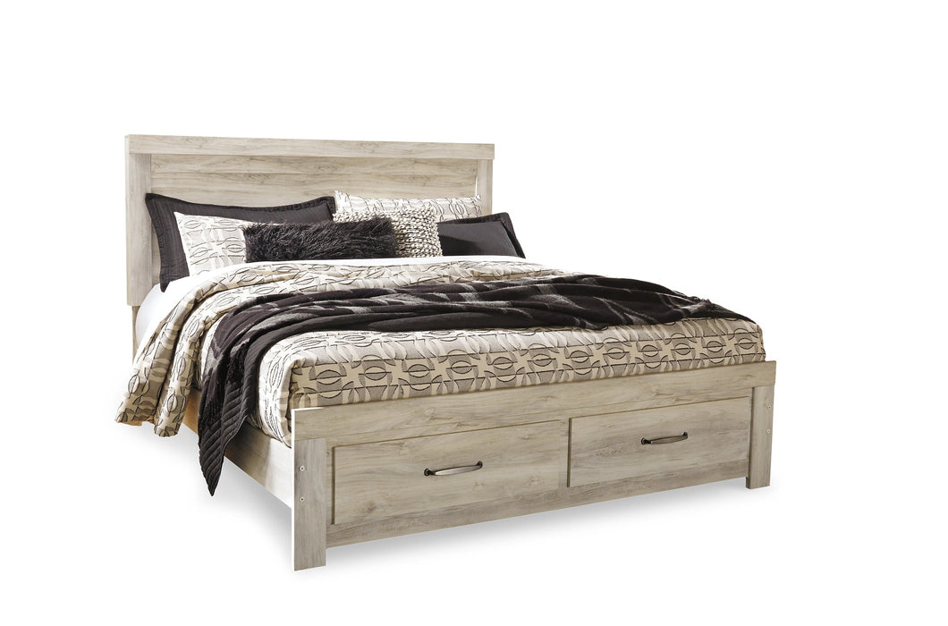 Bellaby Queen Platform Bed with 2 Storage Drawers with Mirrored Dresser, Chest and 2 Nightstands Huntsville Furniture Outlet