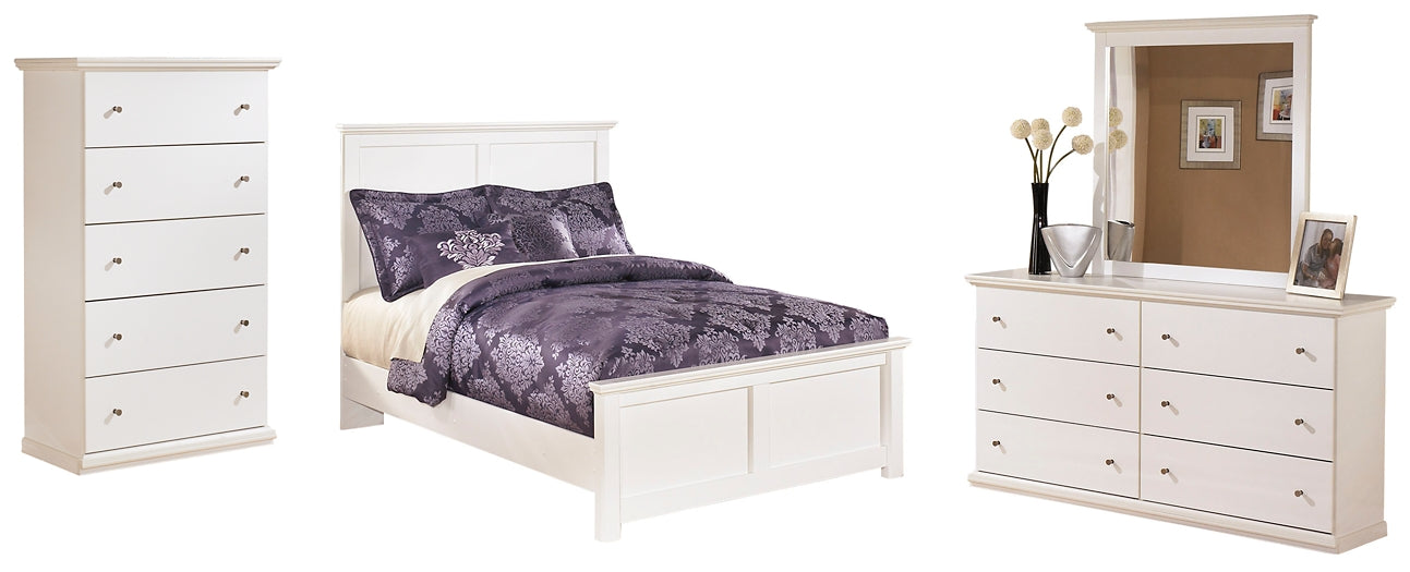 Bostwick Shoals Full Panel Bed with Mirrored Dresser and 2 Nightstands Huntsville Furniture Outlet