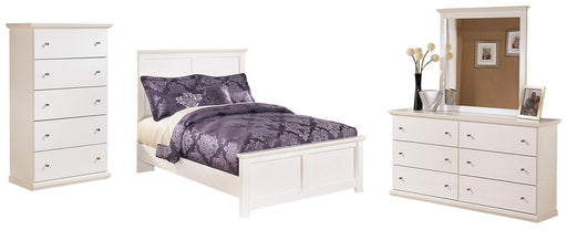 Bostwick Shoals Full Panel Bed with Mirrored Dresser and 2 Nightstands Huntsville Furniture Outlet