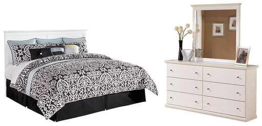 Bostwick Shoals King/California King Panel Headboard with Mirrored Dresser Huntsville Furniture Outlet