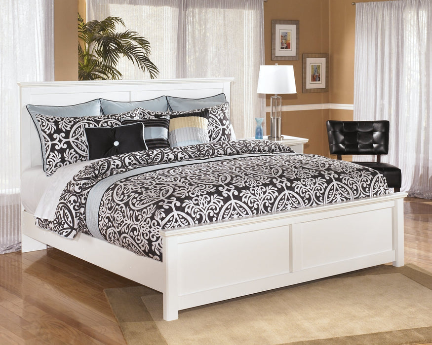 Bostwick Shoals King Panel Bed with Mirrored Dresser Huntsville Furniture Outlet