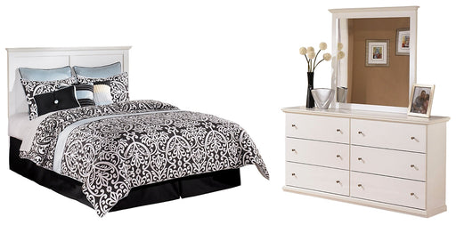 Bostwick Shoals Queen/Full Panel Headboard with Mirrored Dresser Huntsville Furniture Outlet