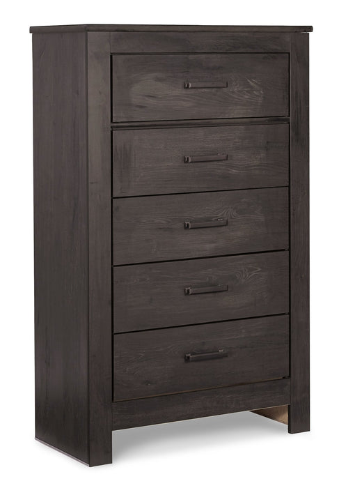 Brinxton Full Panel Bed with Mirrored Dresser, Chest and Nightstand Huntsville Furniture Outlet