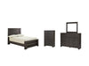 Brinxton Full Panel Bed with Mirrored Dresser and Chest Huntsville Furniture Outlet