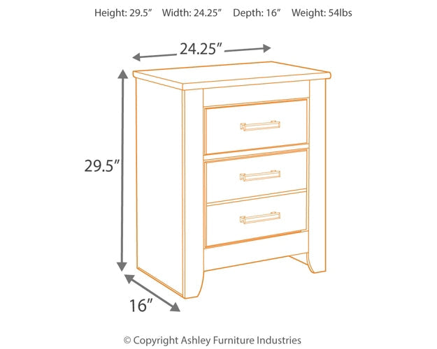 Brinxton Full Panel Bed with Nightstand Huntsville Furniture Outlet