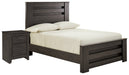 Brinxton Full Panel Bed with Nightstand Huntsville Furniture Outlet