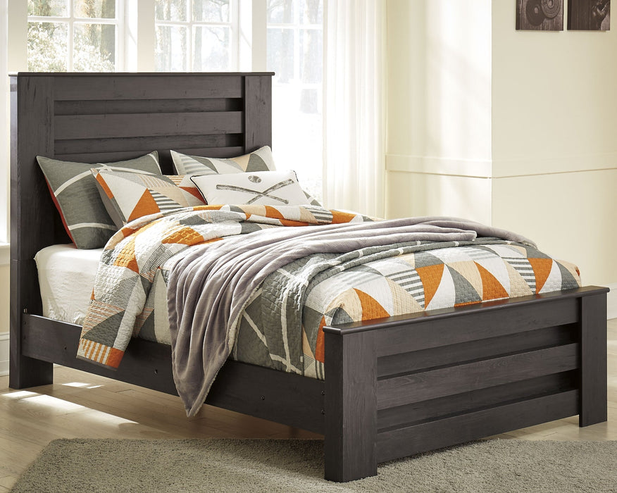 Brinxton Full Panel Bed with Nightstand Huntsville Furniture Outlet