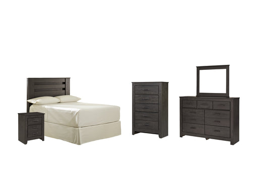 Brinxton Full Panel Headboard with Mirrored Dresser, Chest and Nightstand Huntsville Furniture Outlet