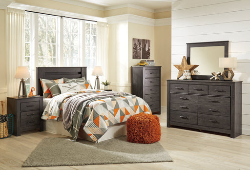 Brinxton Full Panel Headboard with Mirrored Dresser Huntsville Furniture Outlet