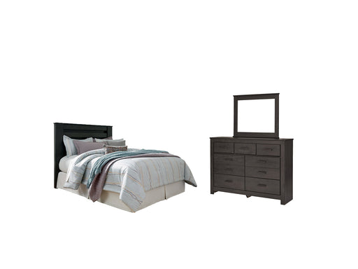 Brinxton King/California King Panel Headboard with Mirrored Dresser Huntsville Furniture Outlet