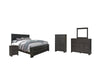 Brinxton King Panel Bed with Mirrored Dresser, Chest and Nightstand Huntsville Furniture Outlet