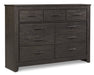 Brinxton King Panel Bed with Mirrored Dresser Huntsville Furniture Outlet