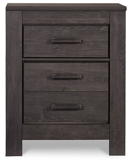 Brinxton King Panel Bed with Mirrored Dresser and Nightstand Huntsville Furniture Outlet