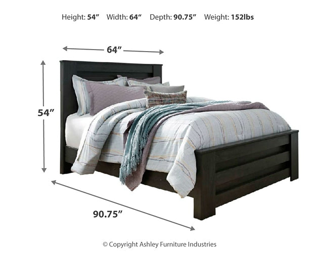 Brinxton Queen/Full Panel Headboard with Mirrored Dresser and Chest Huntsville Furniture Outlet