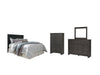 Brinxton Queen/Full Panel Headboard with Mirrored Dresser and Chest Huntsville Furniture Outlet