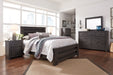 Brinxton Queen Panel Bed with Mirrored Dresser and 2 Nightstands Huntsville Furniture Outlet