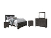 Brinxton Queen Panel Bed with Mirrored Dresser and 2 Nightstands Huntsville Furniture Outlet