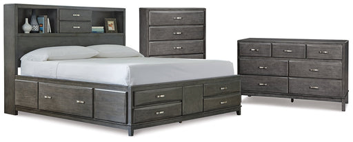 Caitbrook Queen Storage Bed with 8 Drawers with Dresser and Chest Huntsville Furniture Outlet