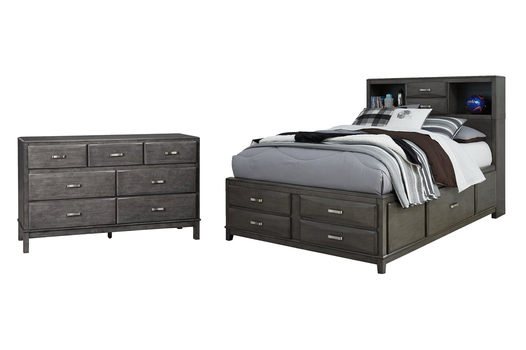 Caitbrook Queen Storage Bed with 8 Storage Drawers with Dresser Huntsville Furniture Outlet