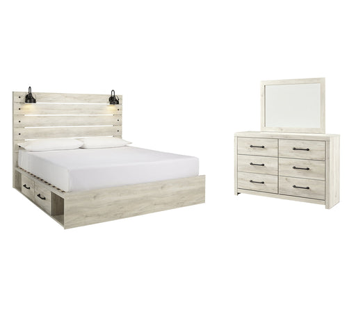 Cambeck Full Panel Bed with 4 Storage Drawers with Mirrored Dresser Huntsville Furniture Outlet