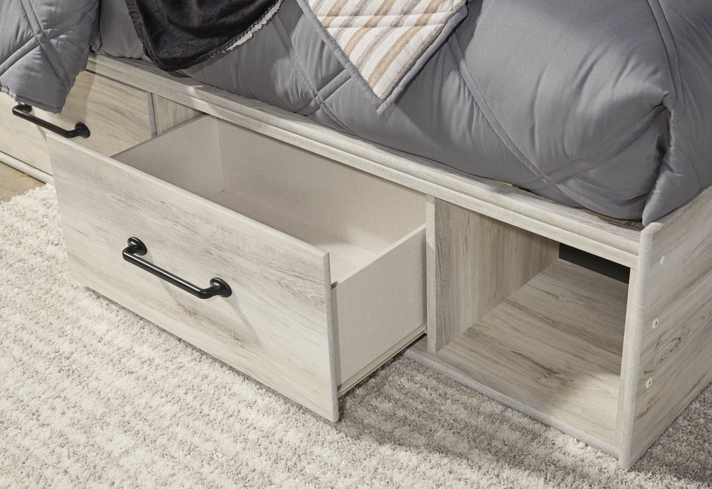 Cambeck Full Panel Bed with 4 Storage Drawers with Mirrored Dresser and 2 Nightstands Huntsville Furniture Outlet