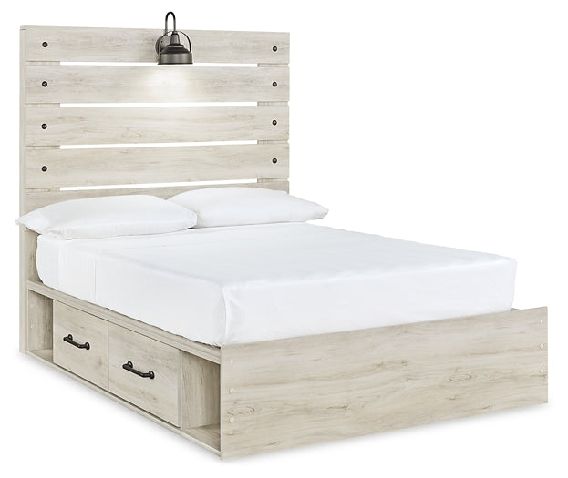 Cambeck Full Panel Bed with 4 Storage Drawers with Mirrored Dresser and 2 Nightstands Huntsville Furniture Outlet