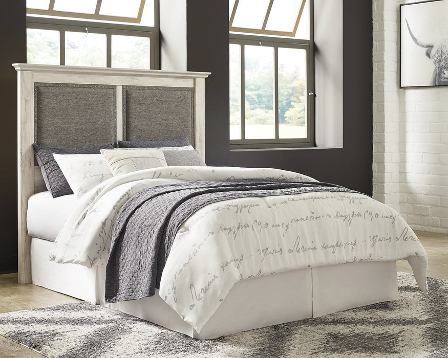 Cambeck King/California King Upholstered Panel Headboard with Mirrored Dresser, Chest and Nightstand Huntsville Furniture Outlet