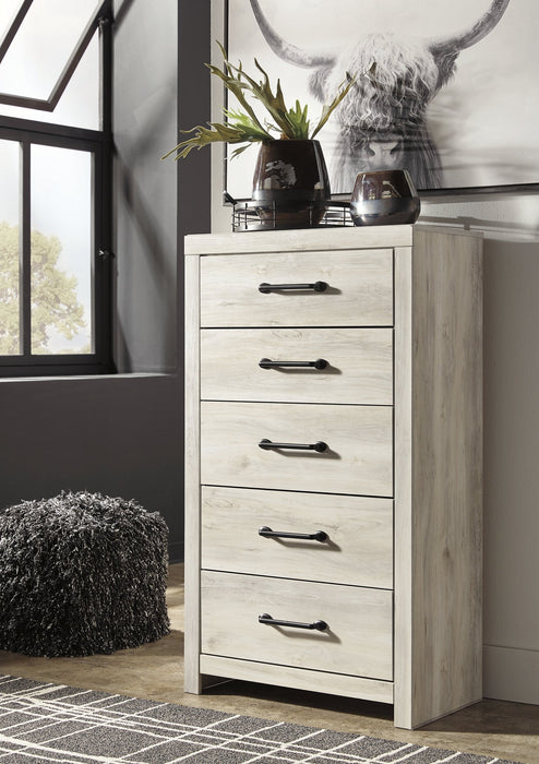 Cambeck King Panel Bed with 2 Storage Drawers with Mirrored Dresser and Chest Huntsville Furniture Outlet