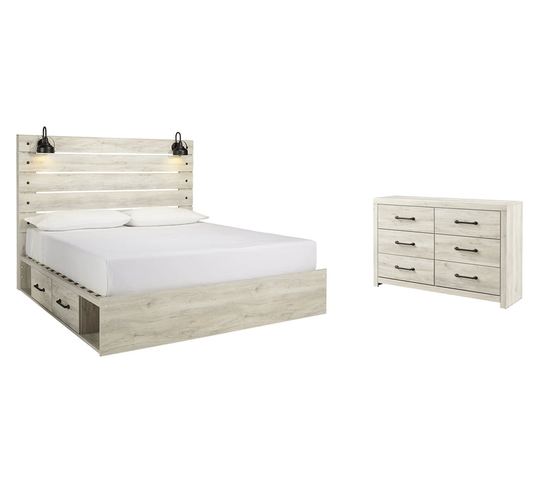 Cambeck King Panel Bed with 4 Storage Drawers with Dresser Huntsville Furniture Outlet